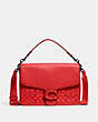 COACH®,SOFT TABBY MESSENGER IN SIGNATURE LEATHER,Pebbled Leather,Small,Sport Red,Front View