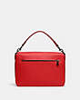 COACH®,SOFT TABBY MESSENGER IN SIGNATURE LEATHER,Pebbled Leather,Small,Sport Red,Back View