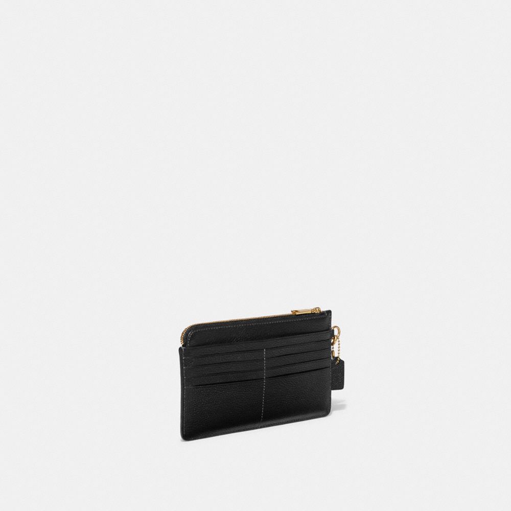 COACH®,L-ZIP WRISTLET,Mini,Brass/Black,Angle View