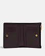 COACH®,BIFOLD SNAP WALLET,Refined Calf Leather,Mini,Brass/Black,Inside View,Top View