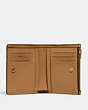 COACH®,BIFOLD SNAP WALLET,Refined Calf Leather,Mini,Brass/Light Camel,Inside View,Top View