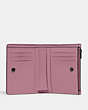 COACH®,BIFOLD SNAP WALLET,Refined Calf Leather,Mini,Pewter/Violet Orchid,Inside View,Top View