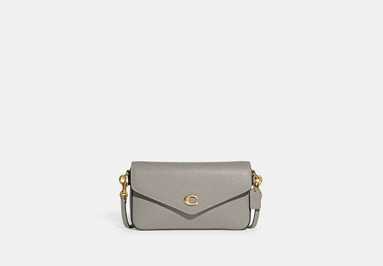 COACH®,WYN CROSSBODY BAG,Crossgrain Leather,Small,Brass/Dove Grey,Front View