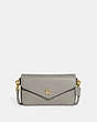 COACH®,WYN CROSSBODY BAG,Crossgrain Leather,Small,Brass/Dove Grey,Front View