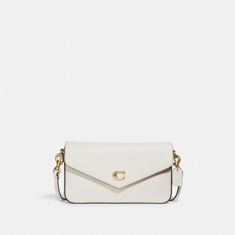 COACH®,WYN CROSSBODY BAG,Crossgrain Leather,Small,Brass/Chalk,Front View image number 0