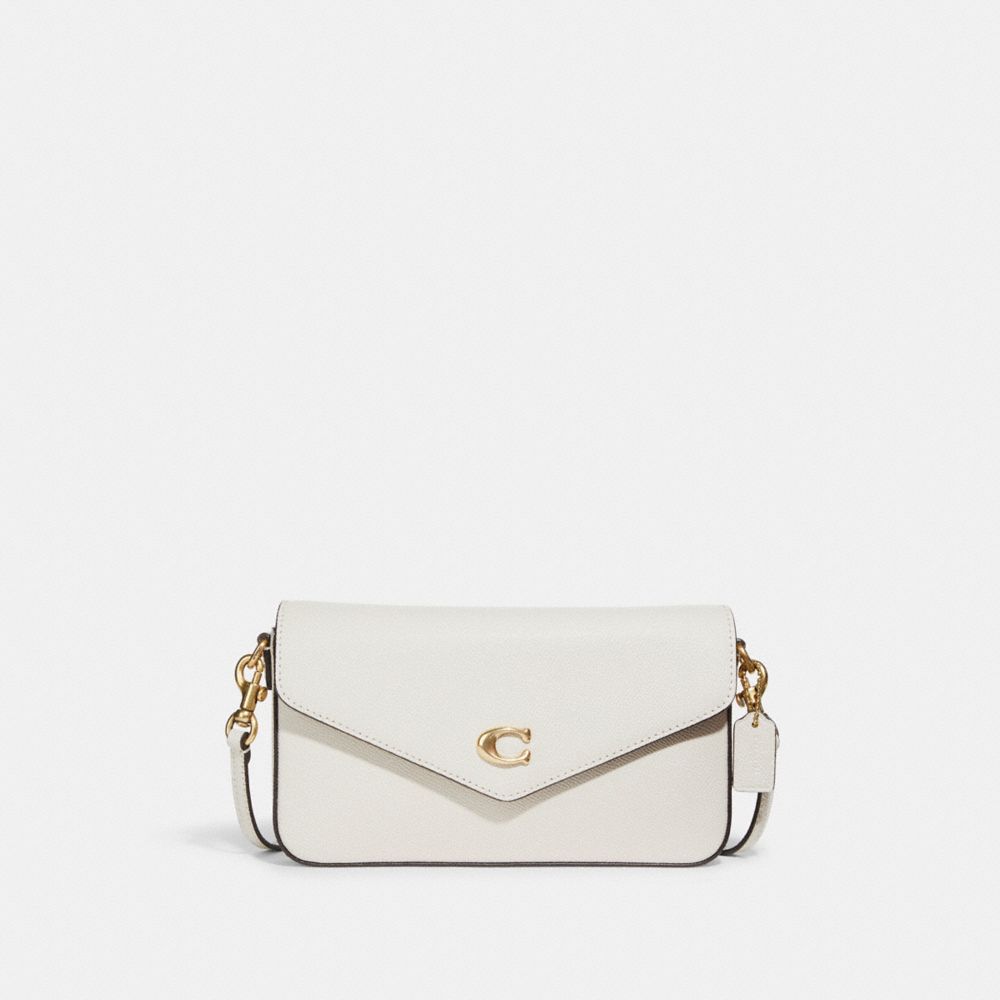 COACH®,WYN CROSSBODY BAG,Crossgrain Leather,Small,Brass/Chalk,Front View