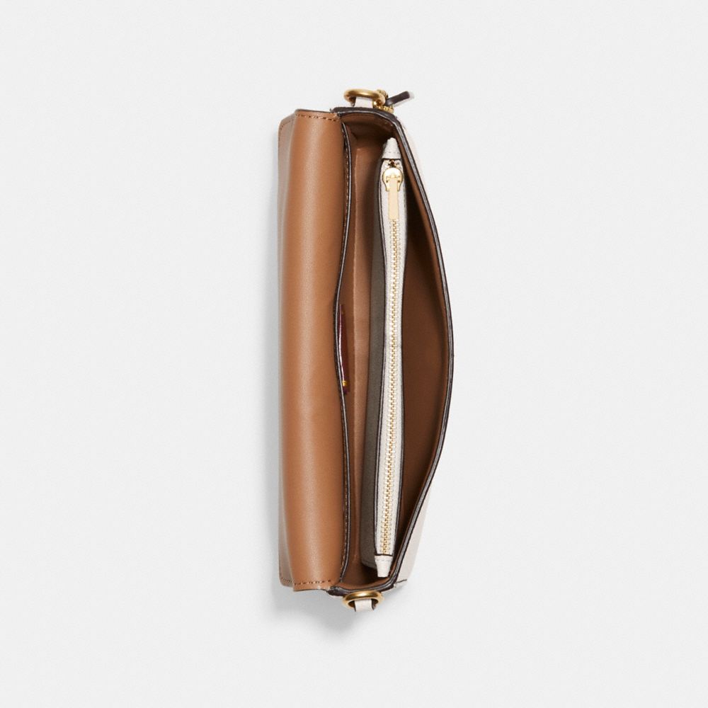 COACH®,Wyn Crossbody Bag,Leather,Crossbody,Logo,Metal,Casual,White,Inside View,Top View