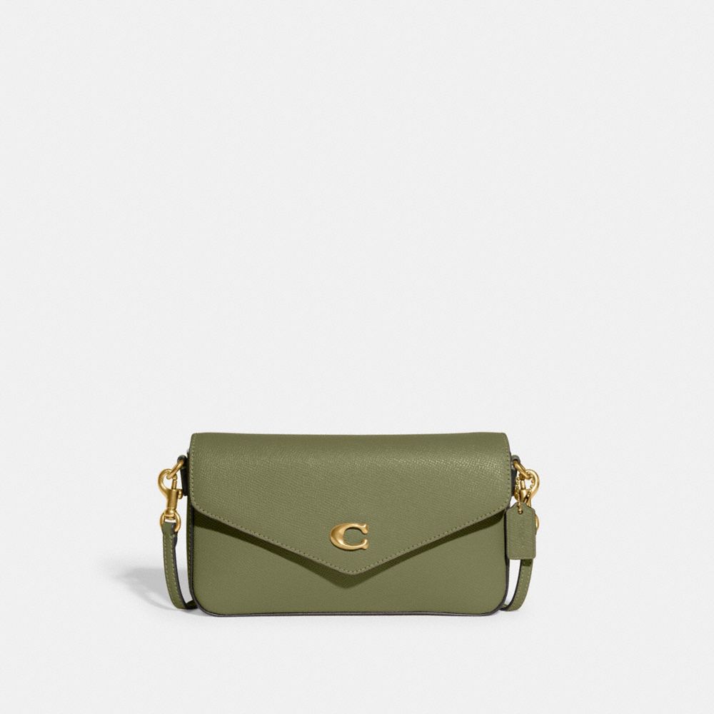 COACH®,WYN CROSSBODY BAG,Crossgrain Leather,Small,Brass/Moss,Front View image number 0