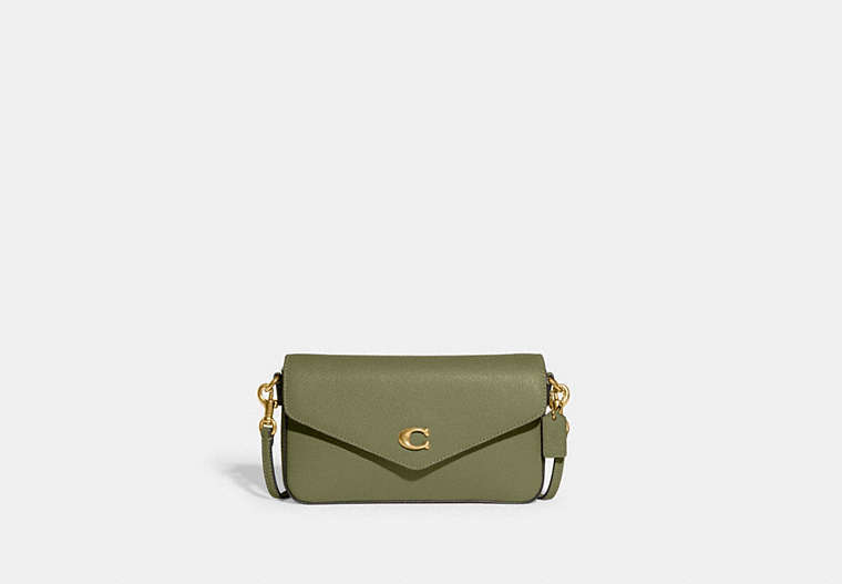 COACH®,WYN CROSSBODY BAG,Crossgrain Leather,Small,Brass/Moss,Front View image number 0