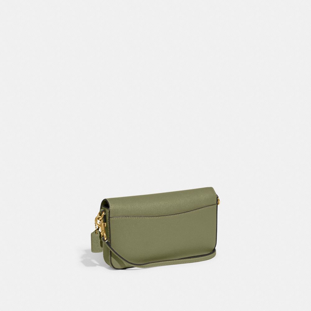 COACH®,WYN CROSSBODY BAG,Crossgrain Leather,Small,Brass/Moss,Angle View