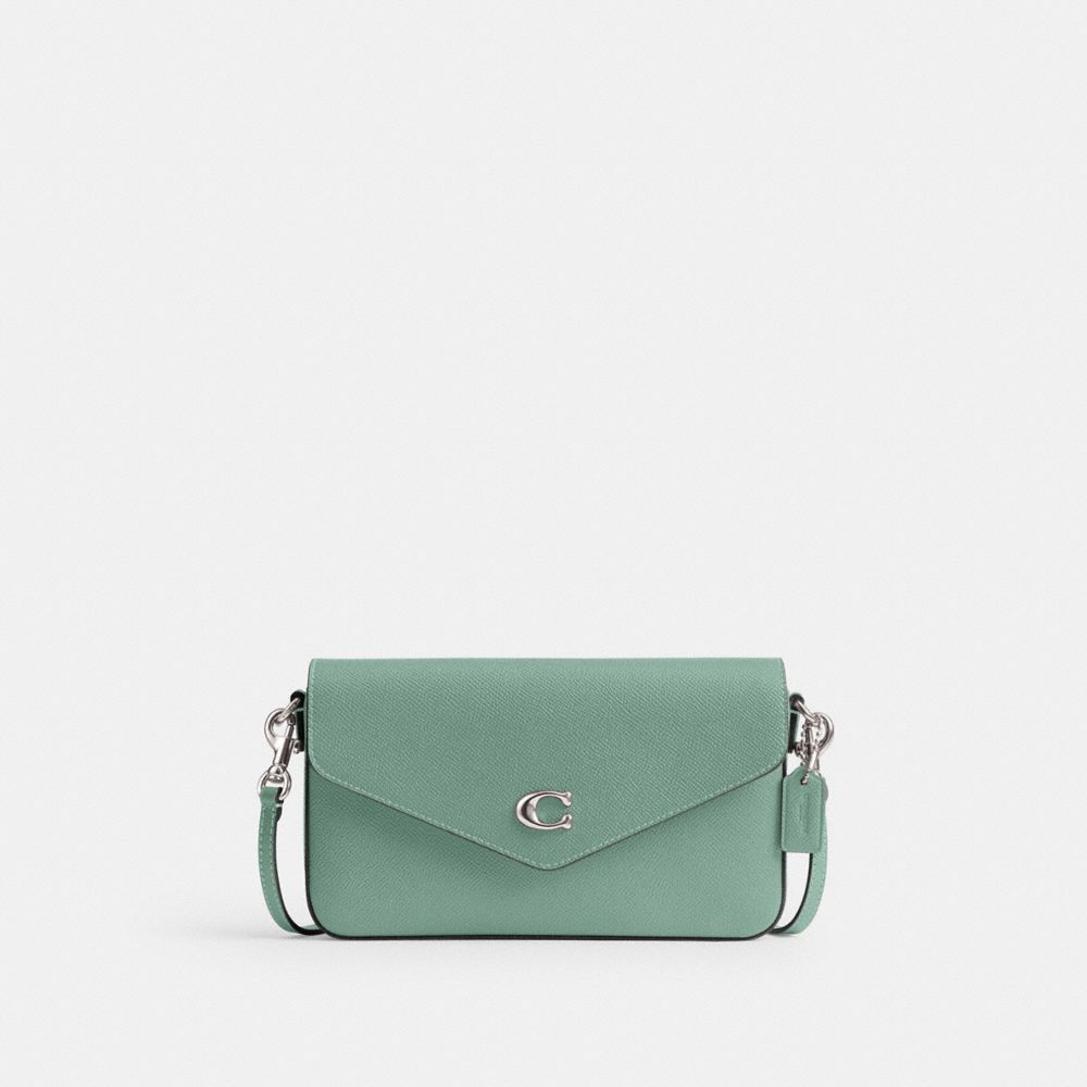 COACH®,WYN CROSSBODY BAG,Crossgrain Leather,Small,Lh/Aquamarine,Front View