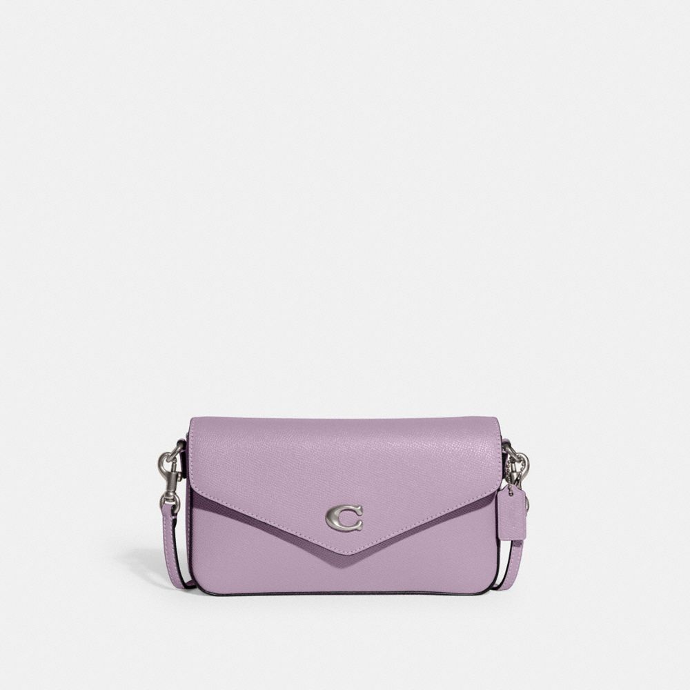 COACH®,WYN CROSSBODY BAG,Crossgrain Leather,Small,Silver/Soft Purple,Front View