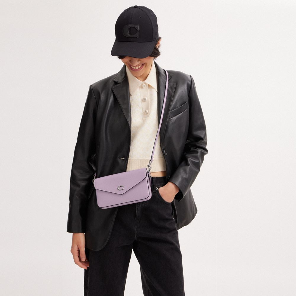 COACH®,Wyn Crossbody Bag,Leather,Crossbody,Logo,Metal,Casual,Lavender,Purple