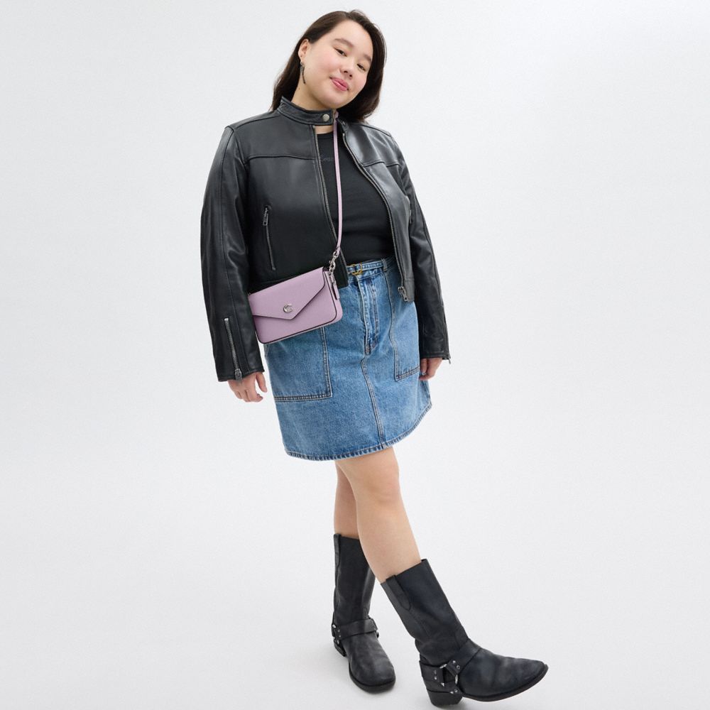 COACH®,Wyn Crossbody Bag,Leather,Crossbody,Logo,Metal,Casual,Lavender,Purple