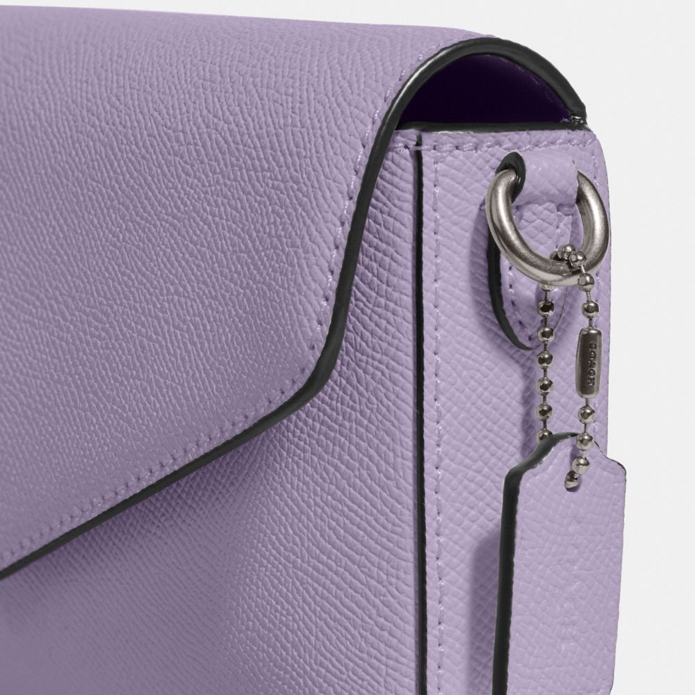 COACH®,Wyn Crossbody Bag,Leather,Crossbody,Logo,Metal,Casual,Purple,Closer View