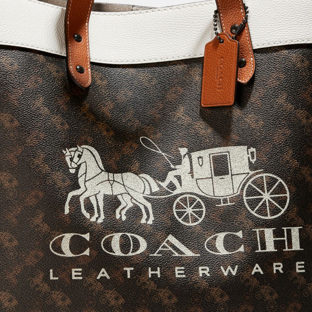 COACH Field Signature Carriage Coated Canvas & Leather Tote in Brown