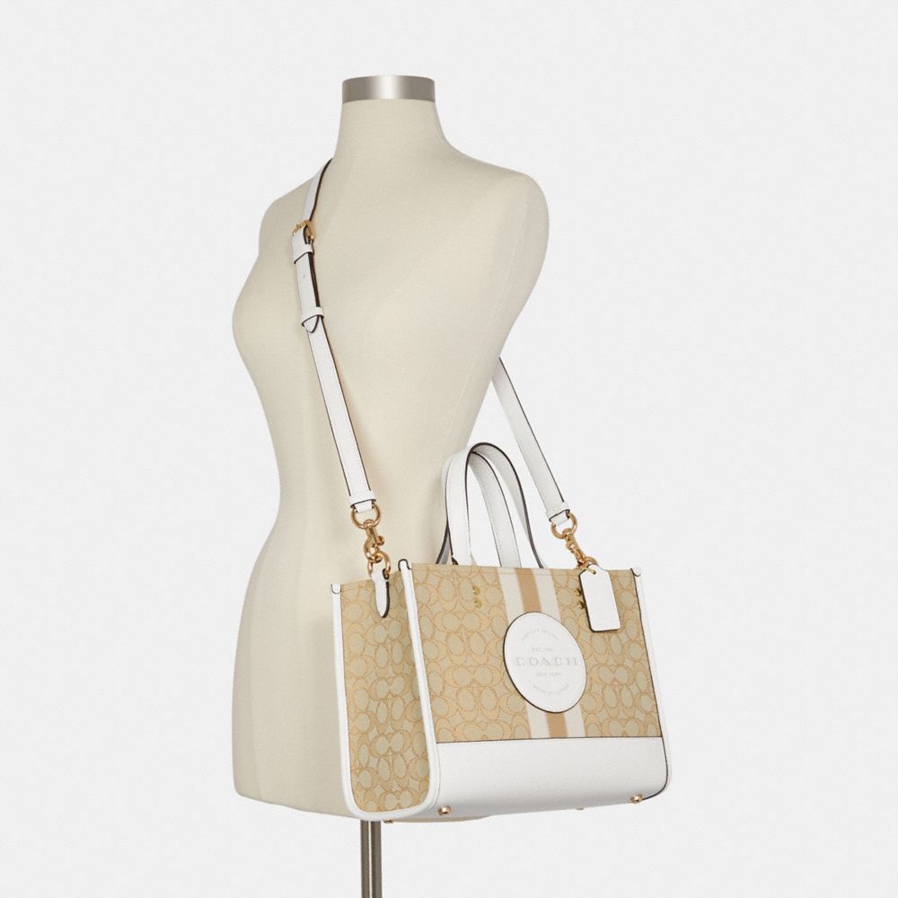COACH®,Dempsey Carryall Bag In Signature Jacquard With Stripe And Coach Patch,Leather,Recycled Polyester,Cotton Blend,Tote...,,Alternate View