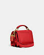 COACH®,HERO SHOULDER BAG,Glovetanned Leather,Small,Brass/Sport Red,Angle View