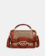COACH®,HERO SHOULDER BAG IN SIGNATURE CANVAS,Small,Brass/Tan/Rust,Front View