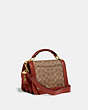 COACH®,HERO SHOULDER BAG IN SIGNATURE CANVAS,Small,Brass/Tan/Rust,Angle View