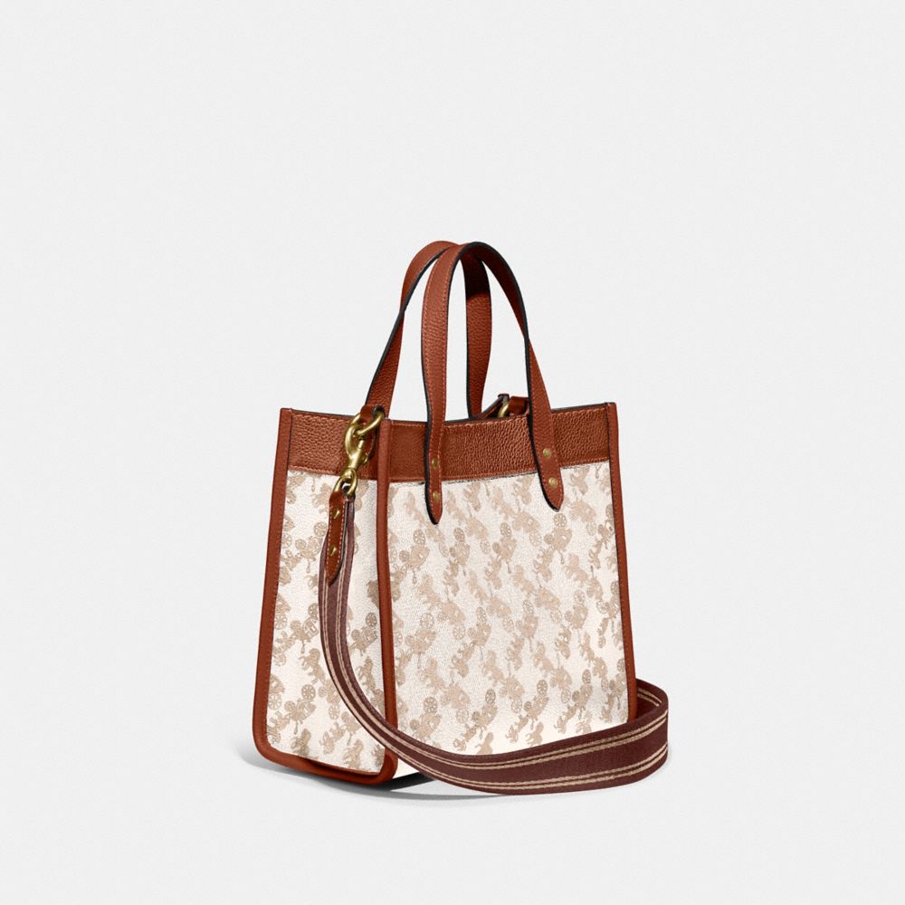COACH®,Field Tote 22 With Horse And Carriage Print And Carriage Badge,,Angle View