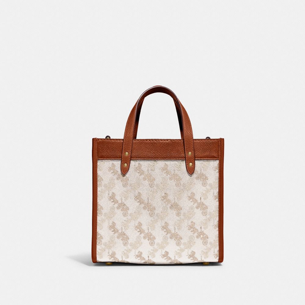 COACH®,Field Tote 22 With Horse And Carriage Print And Carriage Badge,,Back View