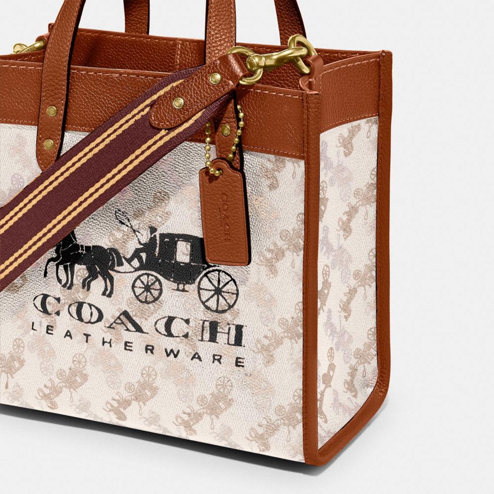 COACH Field Signature Carriage Coated Canvas & Leather Tote in Brown