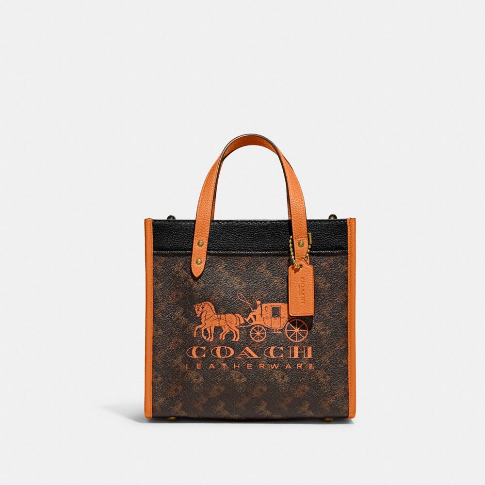 COACH®,Field Tote 22 With Horse And Carriage Print And Carriage Badge,,Front View
