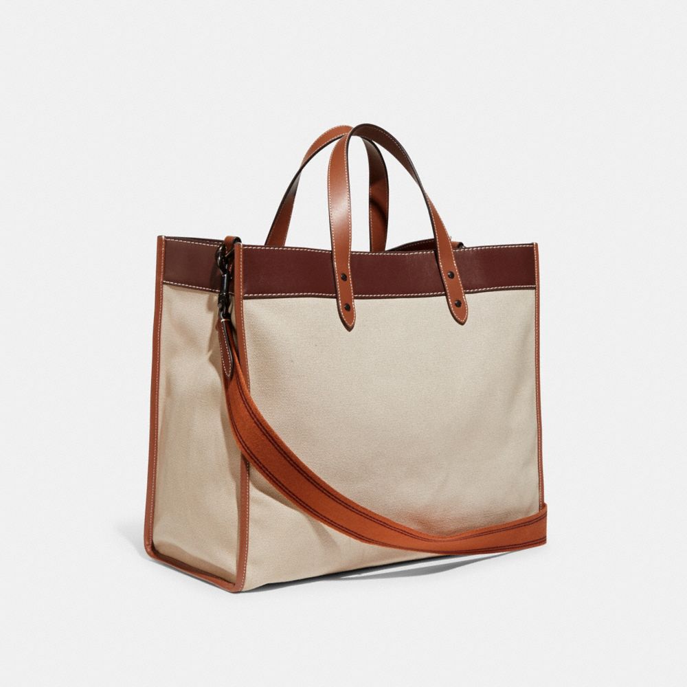 Field Tote Bag 40 In Organic Cotton Canvas With Coach Badge