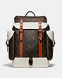COACH®,HITCH BACKPACK WITH HORSE AND CARRIAGE PRINT,Printed Coated Canvas,Large,Black Copper/Truffle/Chalk,Front View