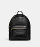 COACH®,CHARTER BACKPACK 24,Pebbled Leather,Medium,Brass/Black,Front View