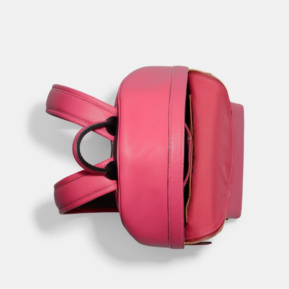 COACH®,SAC À DOS CHARTER 24,Cuir galet,Laiton/Pétunia,Inside View,Top View