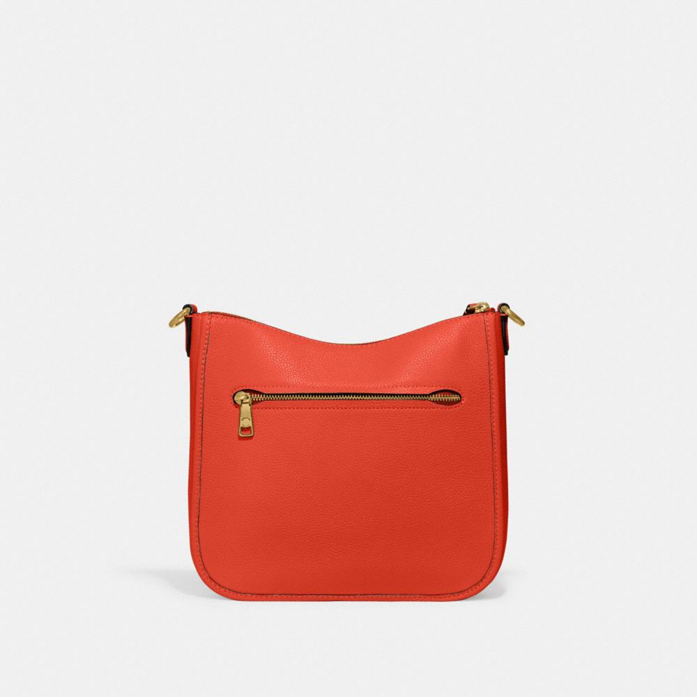 COACH®,Chaise Crossbody Bag,Leather,Hobo,Logo,Metal,Gold Metal,Casual,,Back View