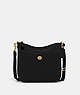 COACH®,CHAISE CROSSBODY,Pebbled Leather,Small,Brass/Black,Front View
