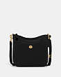 COACH®,CHAISE CROSSBODY,Pebbled Leather,Small,Brass/Black,Front View
