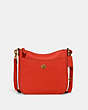 COACH®,CHAISE CROSSBODY BAG,Pebbled Leather,Small,Brass/Red Orange,Front View