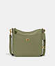 COACH®,CHAISE CROSSBODY,Pebbled Leather,Small,Brass/Moss,Front View