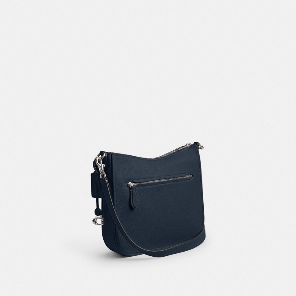 COACH®,Chaise Crossbody Bag,Leather,Hobo,Logo,Metal,Gold Metal,Casual,,Angle View