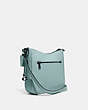COACH®,CHAISE CROSSBODY,Pebbled Leather,Small,Pewter/Aqua,Angle View