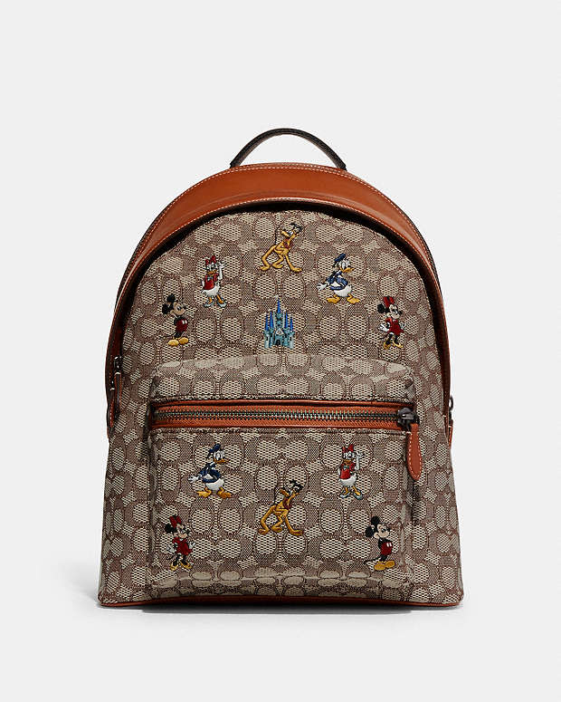 COACH® | Disney X Coach Charter Backpack In Signature Textile