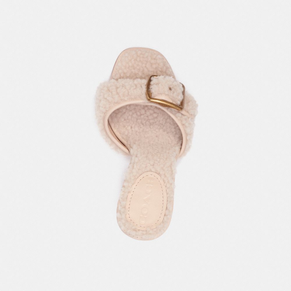 COACH®,Shearling Buckle Mule,,Inside View,Top View