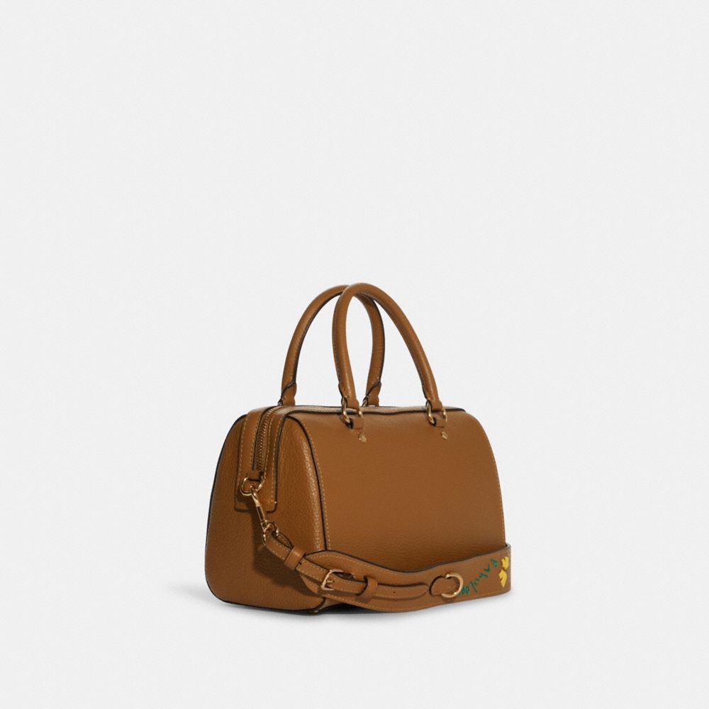 COACH®,Rowan Satchel Bag With Diary Embroidery,,Angle View