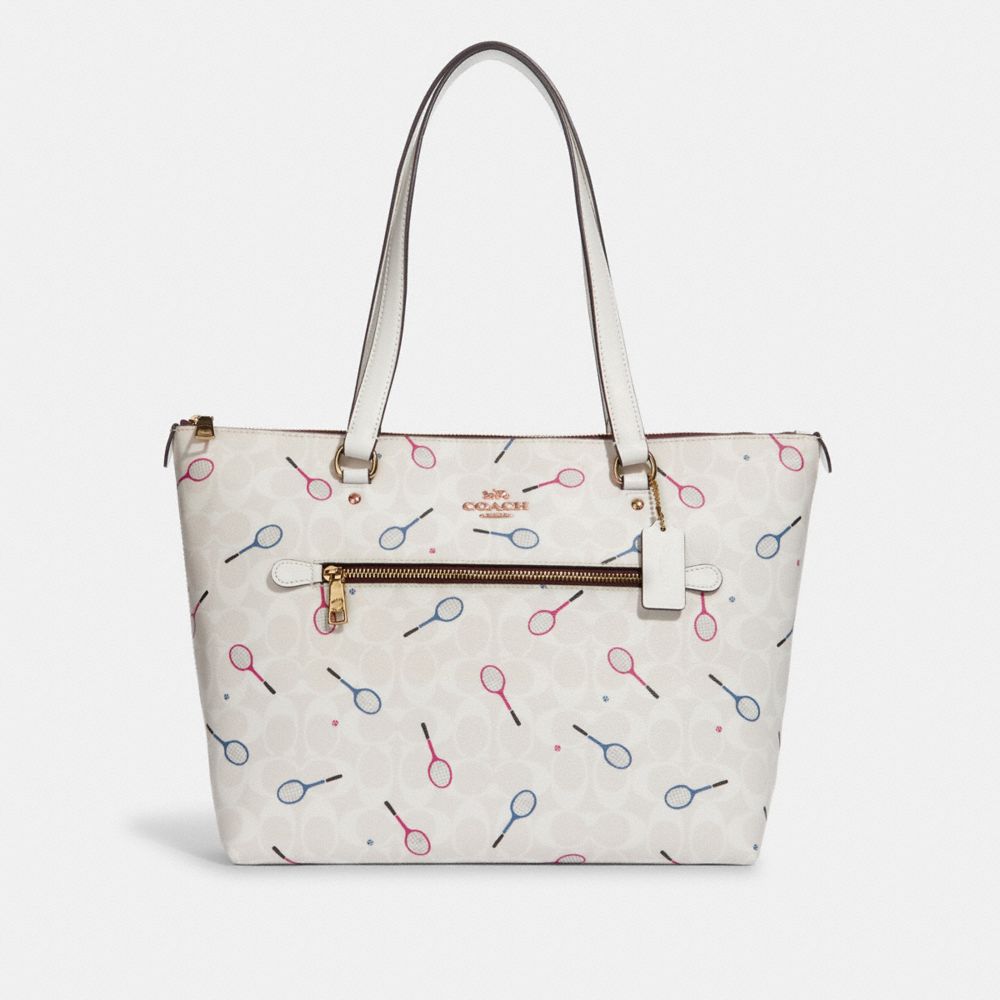 Gallery Tote Bag In Signature Canvas With Racquet Print