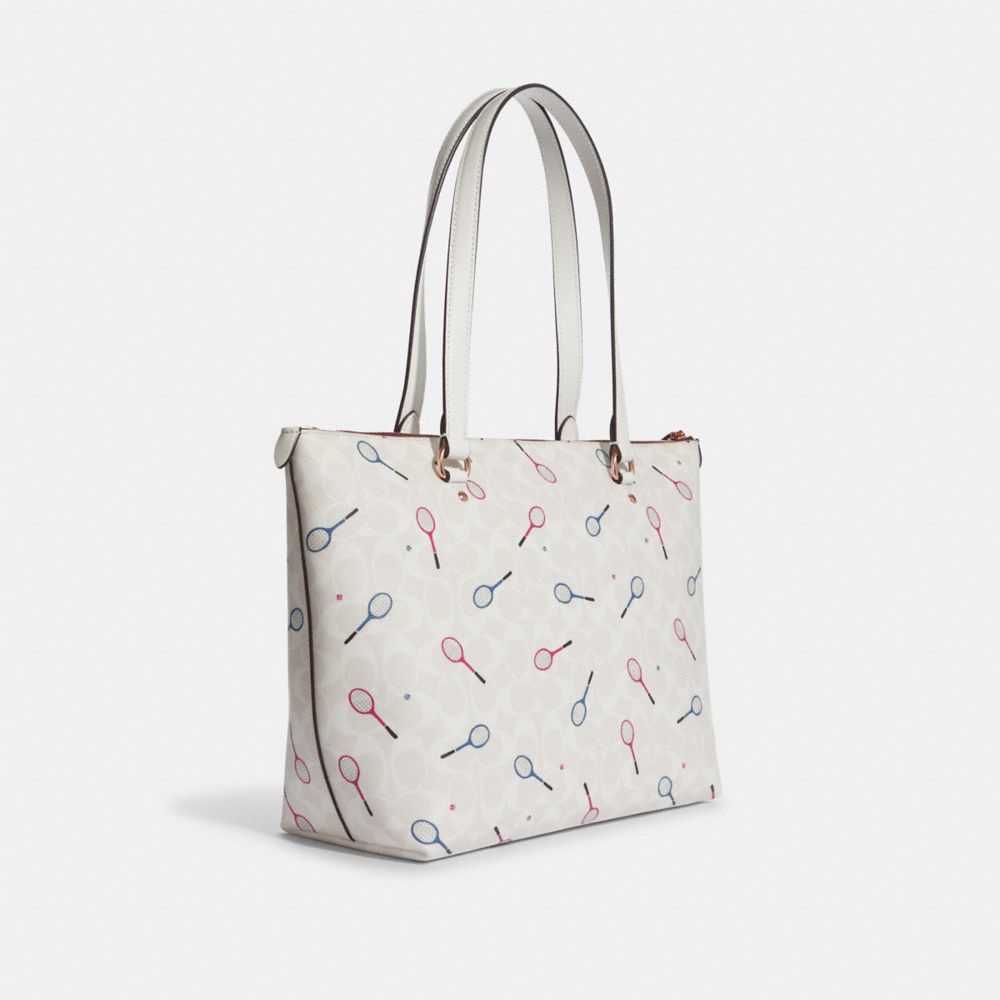 Gallery Tote Bag In Signature Canvas With Racquet Print