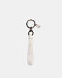COACH®,LOOP KEY FOB,Refined Calf Leather,Mini,Chalk/Steam,Front View