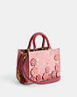 COACH®,ROGUE BAG 25 IN COLORBLOCK WITH TEA ROSE,Glovetanned Leather,Medium,Brass/Bubblegum Multi,Angle View