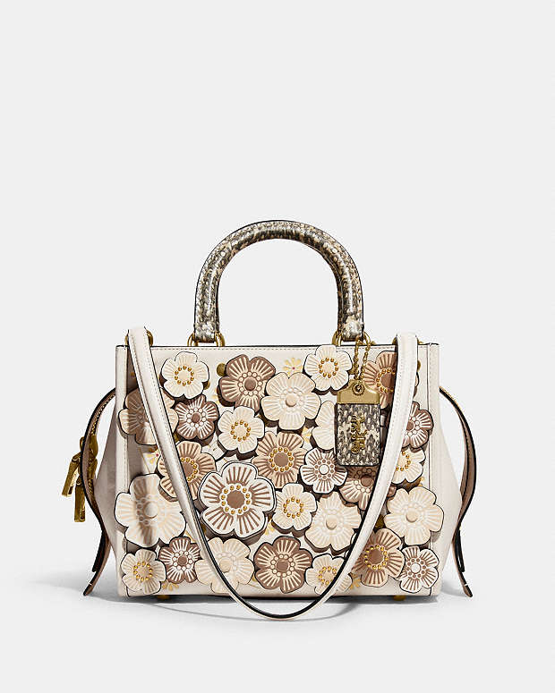 COACH®  Rogue 25 In Colorblock With Tea Rose And Snakeskin Detail