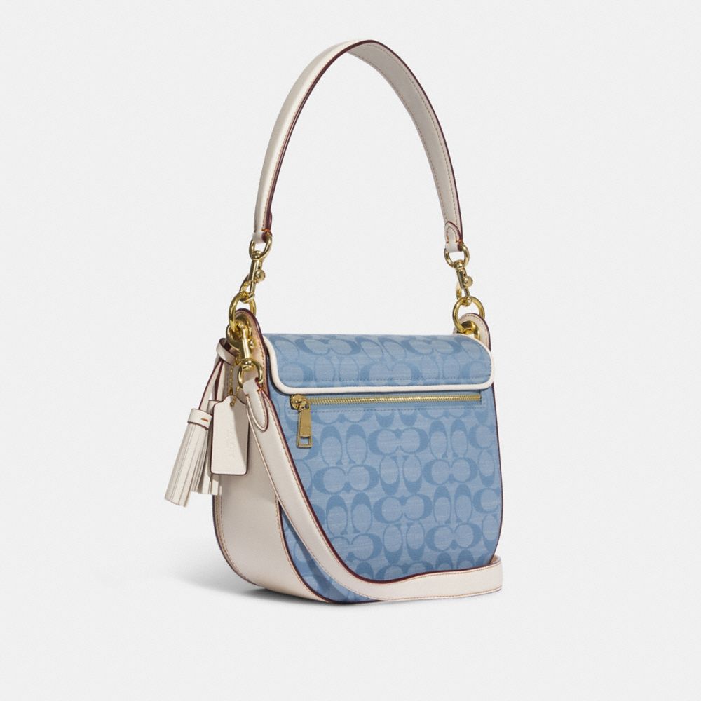 Coach+C8514+Signature+Kleo+Bag+Signature+Chambray+Denim+Crossbody+