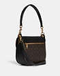 COACH®,KLEO SHOULDER BAG 23 IN SIGNATURE CANVAS,Signature Coated Canvas,Medium,Gold/Brown Black,Angle View