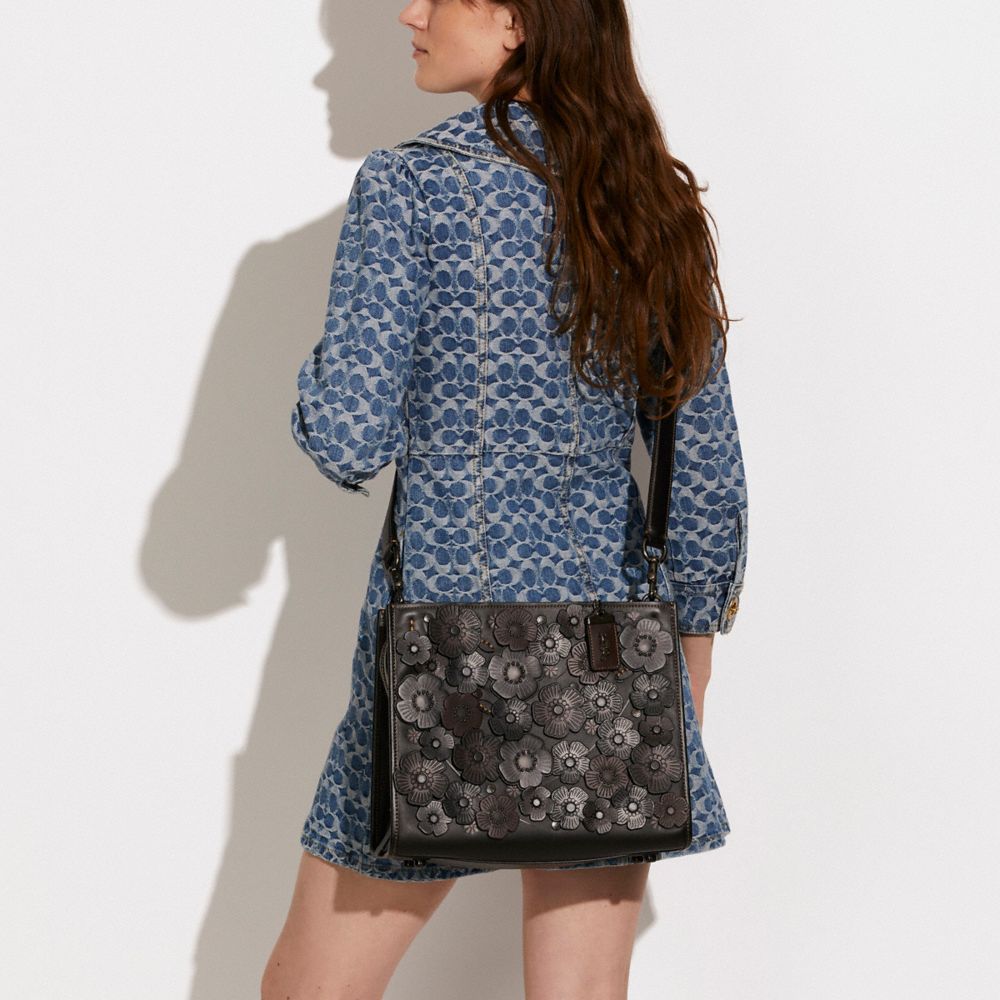 Rogue Bag In Colorblock With Tea Rose Applique